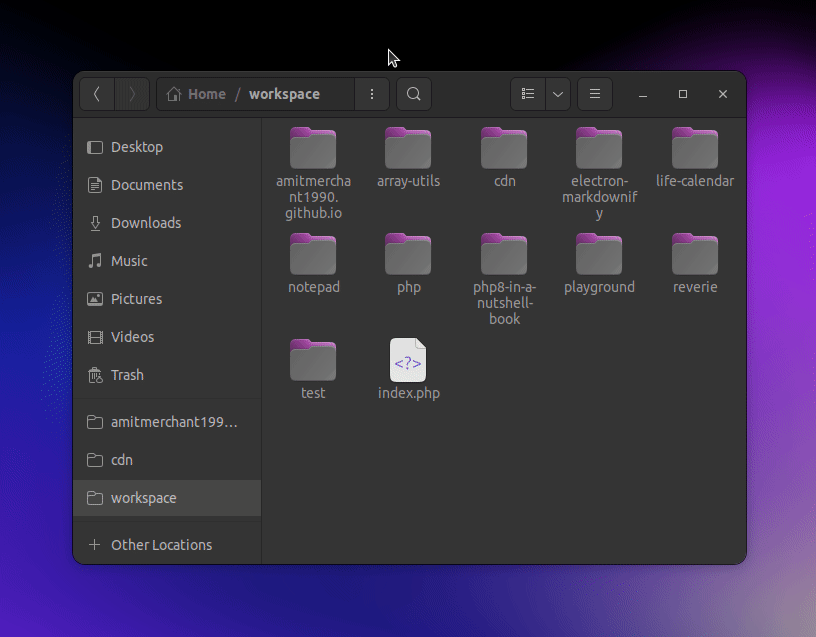 Bookmark folders Ubuntu